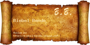 Biebel Bende névjegykártya